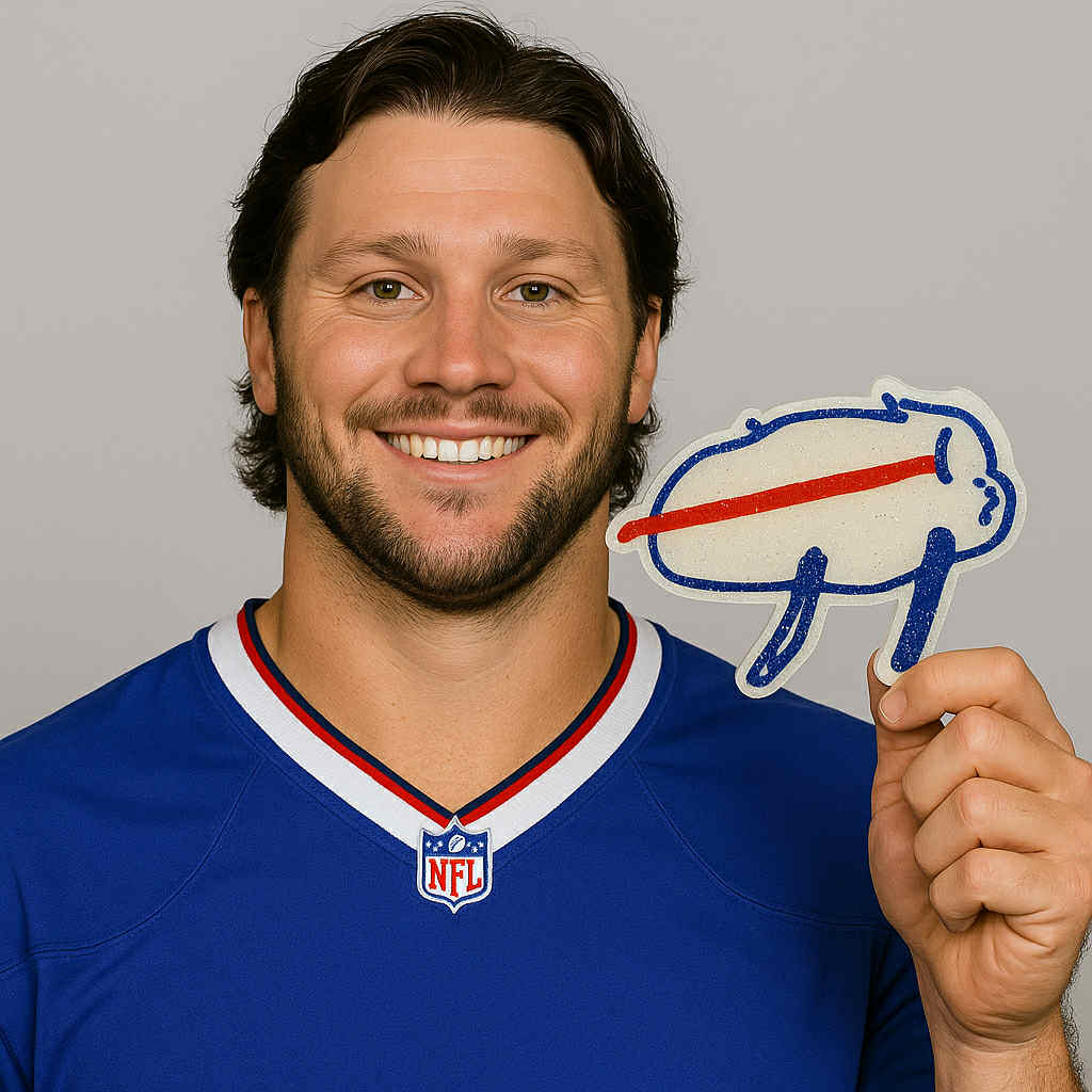 Josh Allen’s Drawing of Buffalo Bills Football Car Freshie