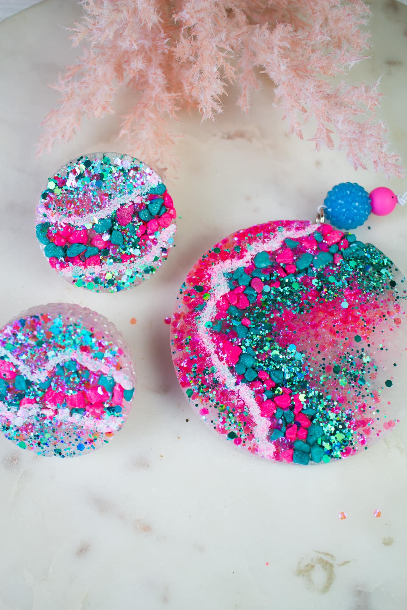 Pink & Teal Geode Vent Clips Car Freshie
