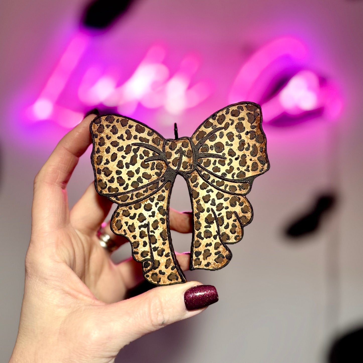 Wild Side Ruffle Bow - All Cheetah - Car Freshie