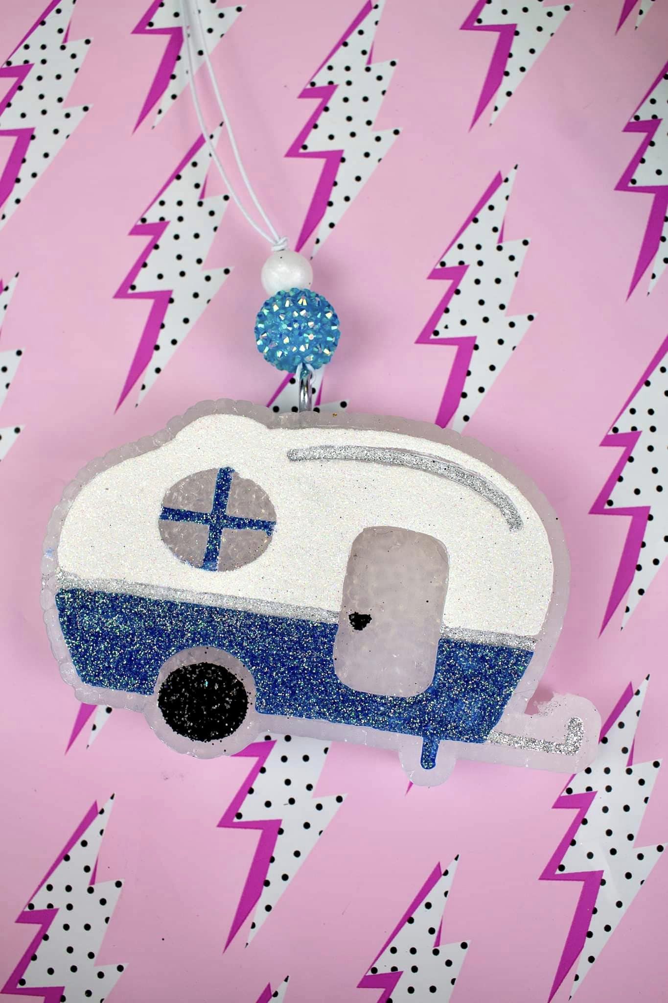 Blue Camper Car Freshie