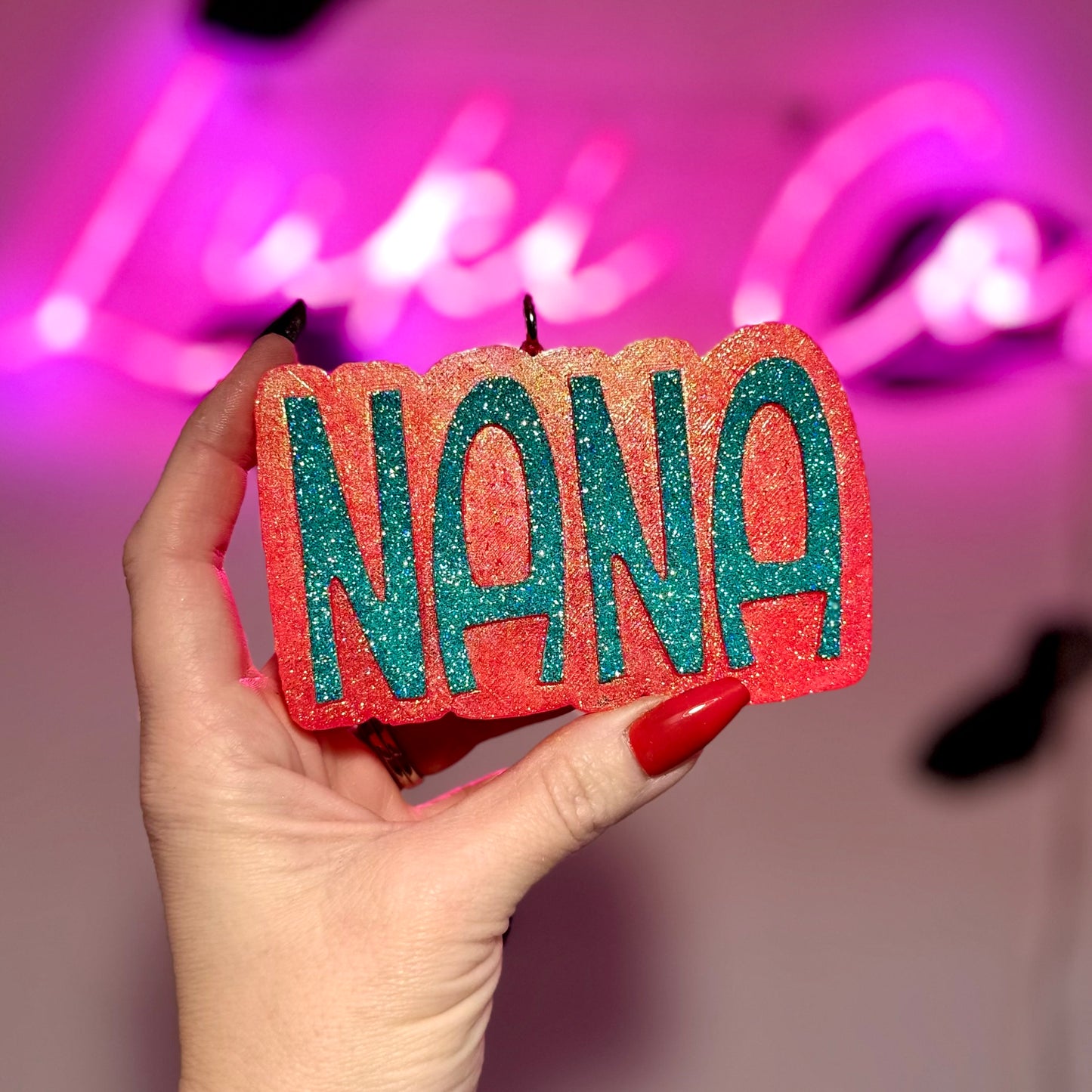 Nana -Coral & Mint Car Freshie