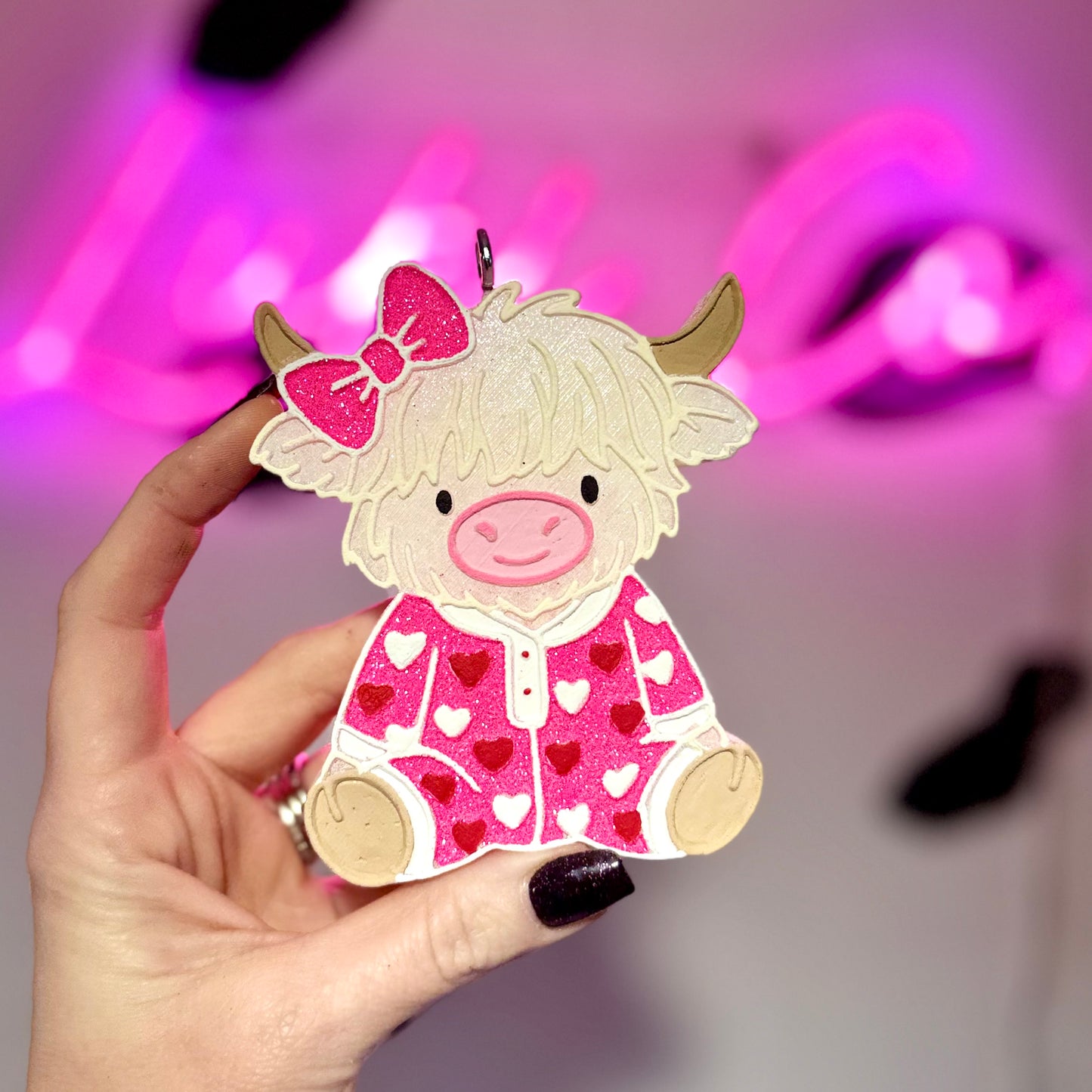 Valentines - Highland Cow in PJ’s - Car Freshie