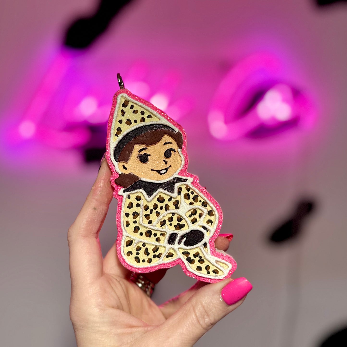 Cheetah Print Elf on the Shelf (Girl) Car Freshie