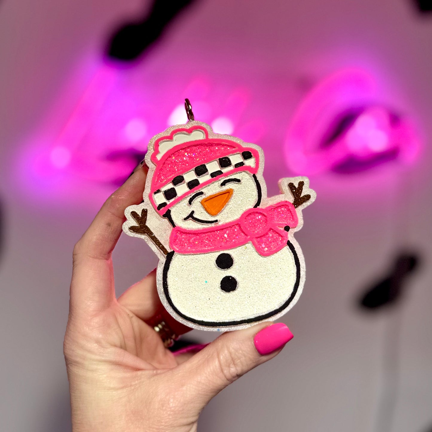 PINKMAS Snowman Car Freshie
