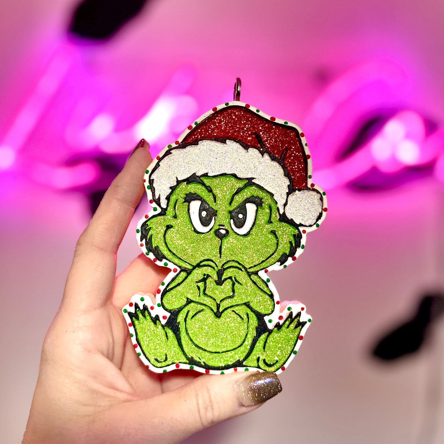 Grinch Throwin Hearts vs 2 Car Freshie