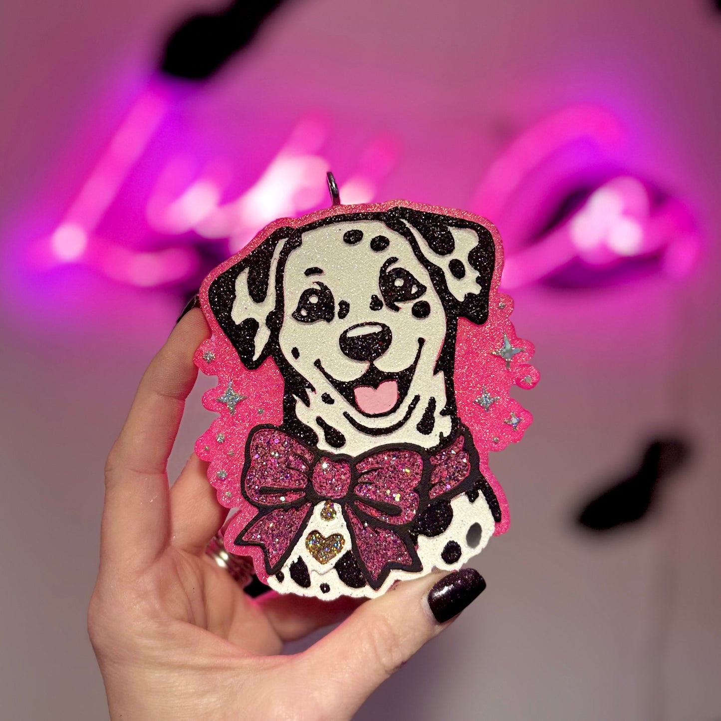 Dalmatian with Bow Car Freshie