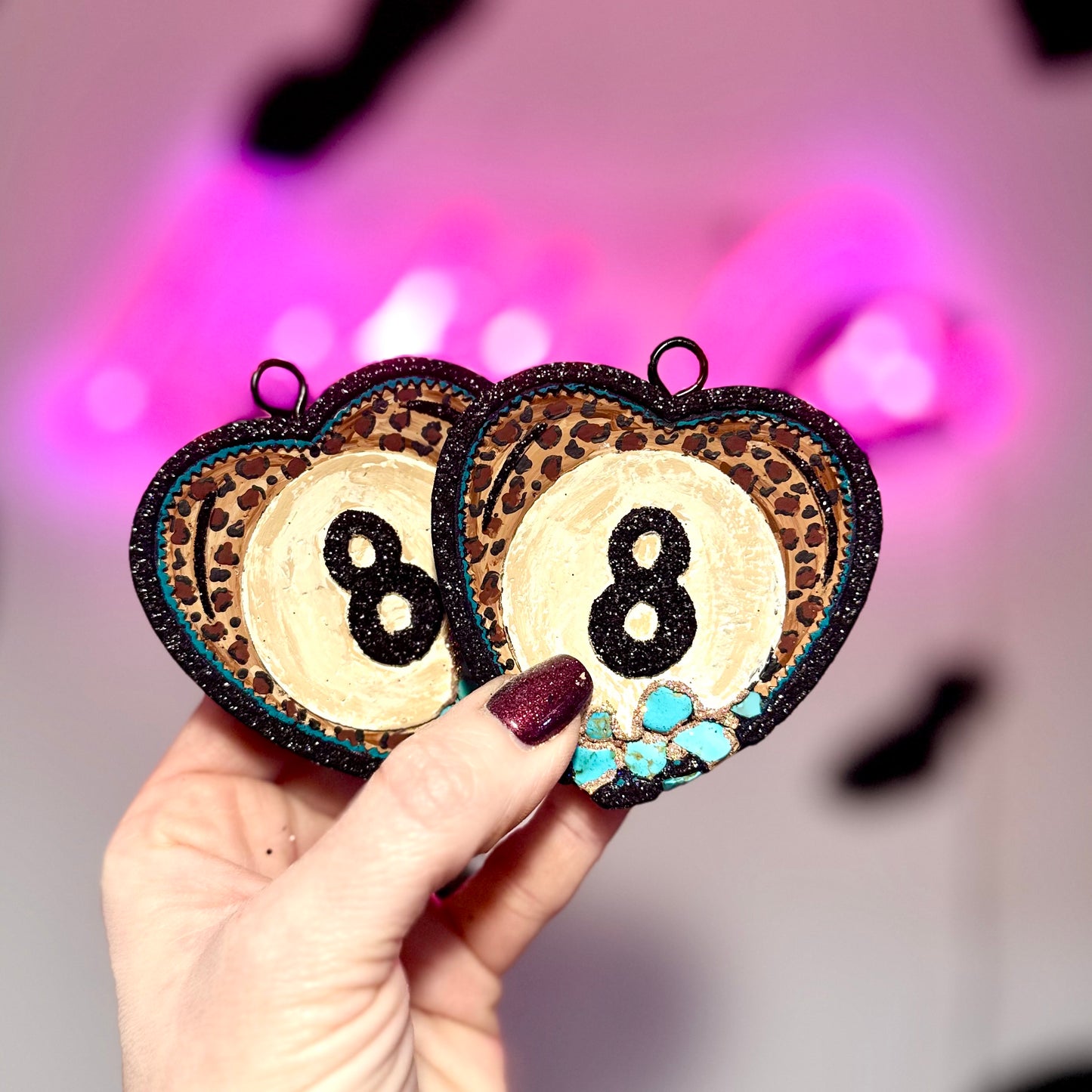 Wild Side 8 Ball Vents - Heart Style with Stones- Car Freshie