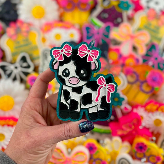 Cow With Bows Car Freshie