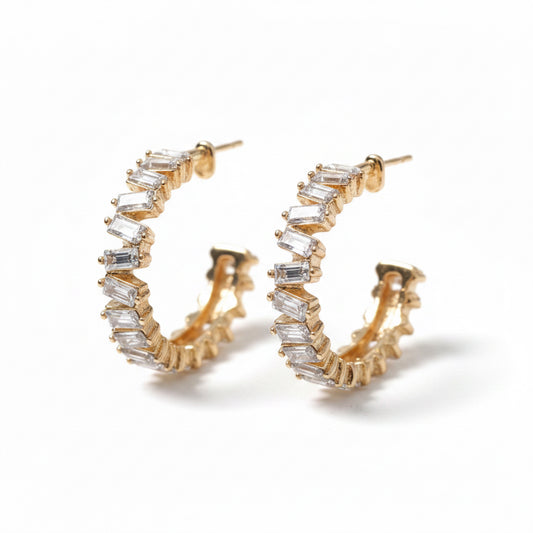 Amelia Baguette Hoop Earrings