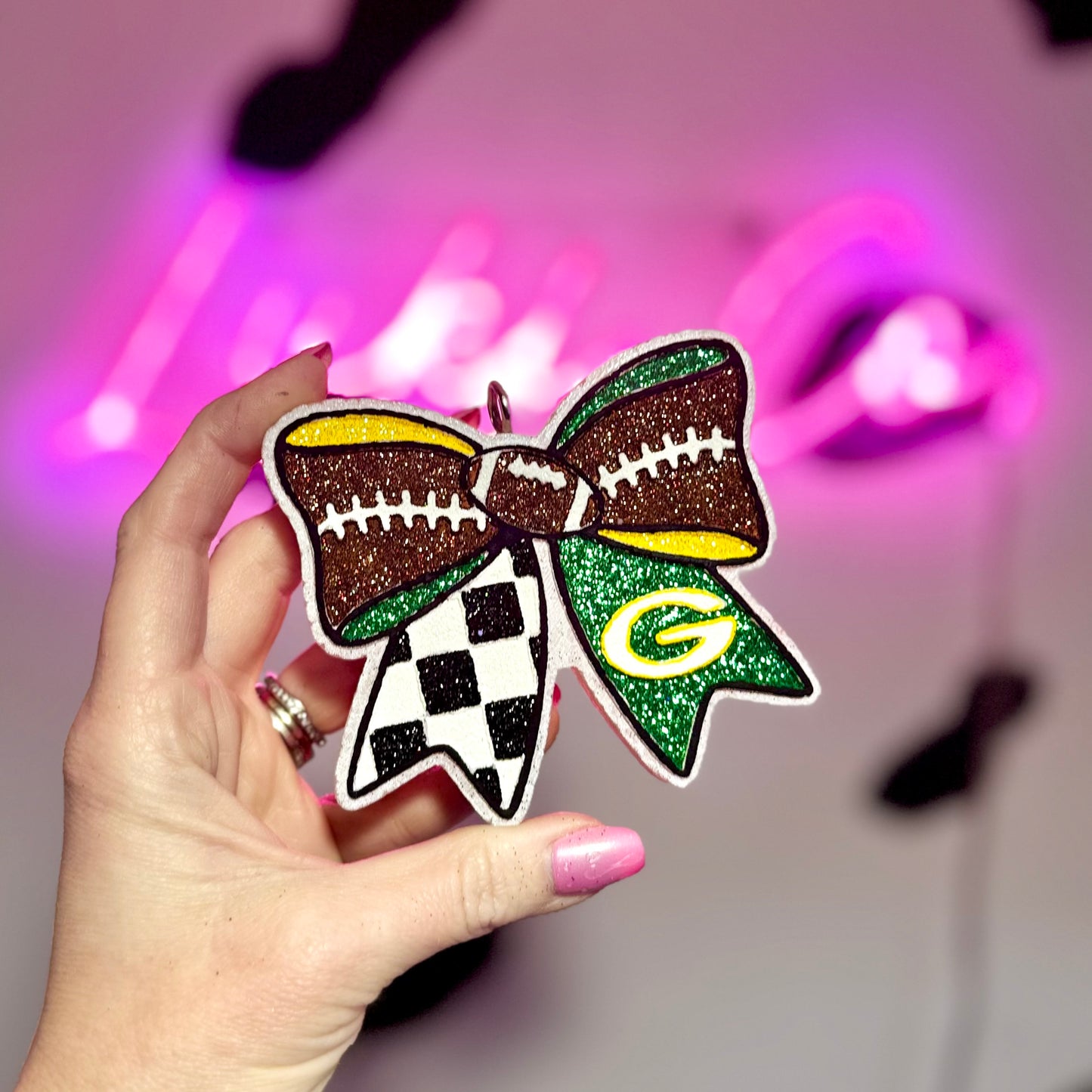 Football Bow - Green Bay Packers Car Freshie
