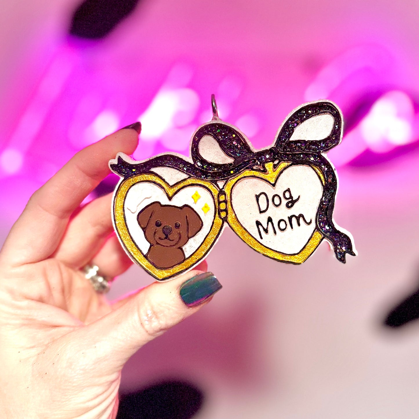 Dog Mom Locket Car Freshie