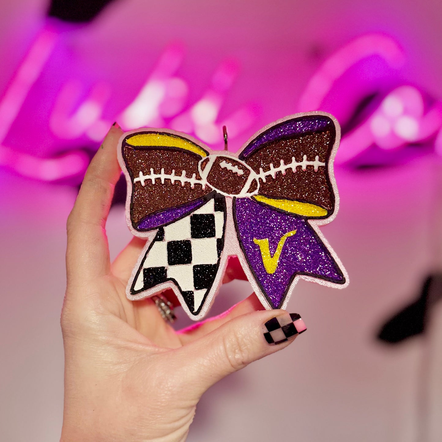 Football Bow - Vikings Car Freshie