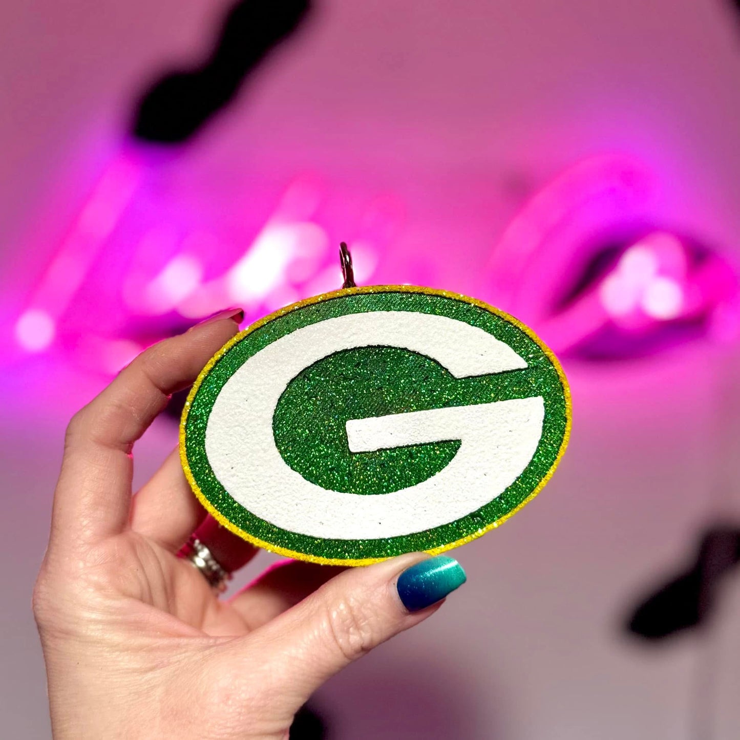 Green Bay Packers Glittered Car Freshie
