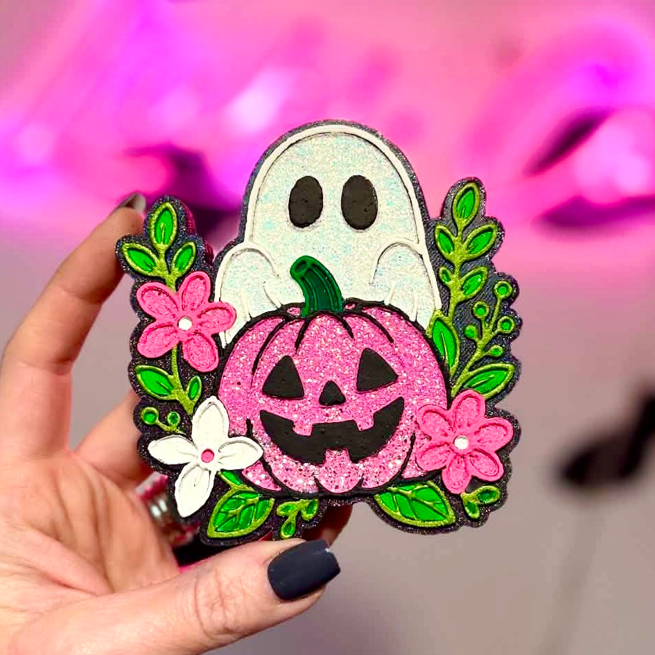 Ghost With Pumpkin Car Freshie