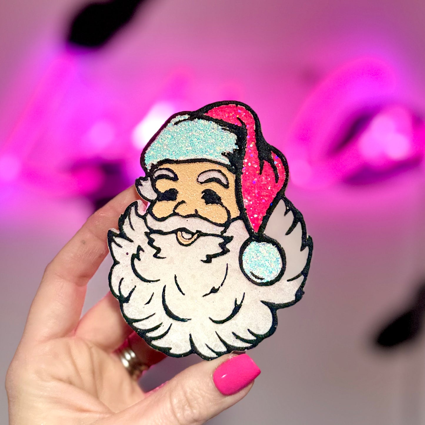 Pinkmas Vintage Santa Car Freshie