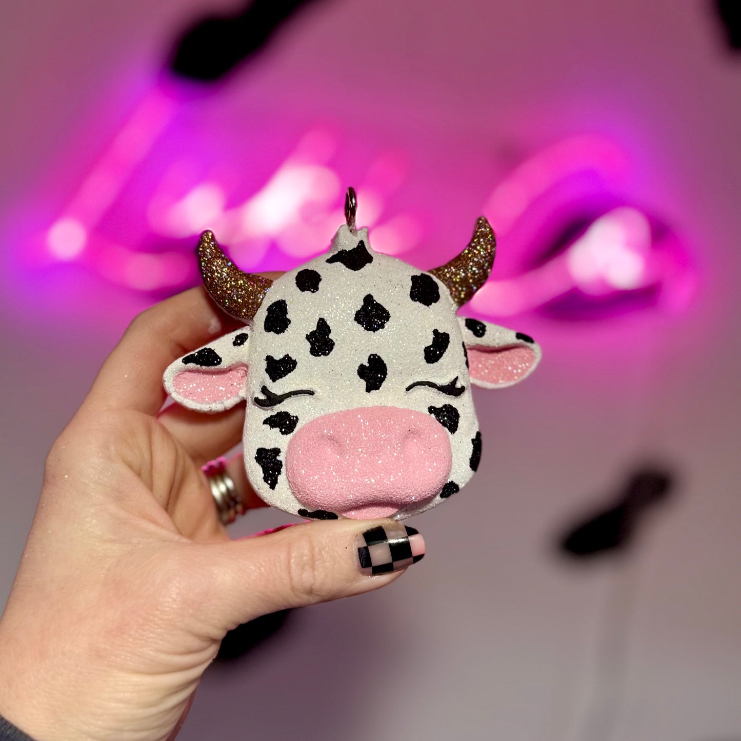 3d Cow Head Car Freshie