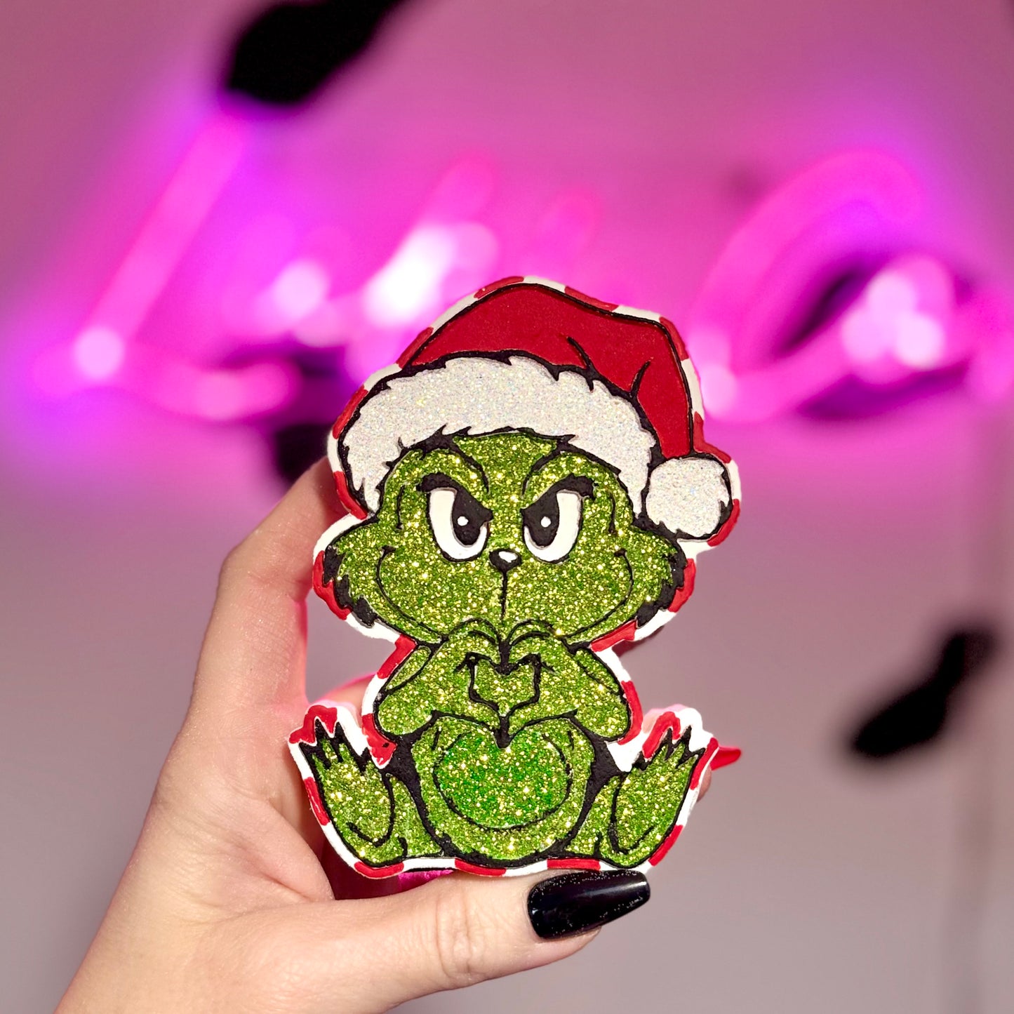 Grinch Throwin Hearts Car Freshie