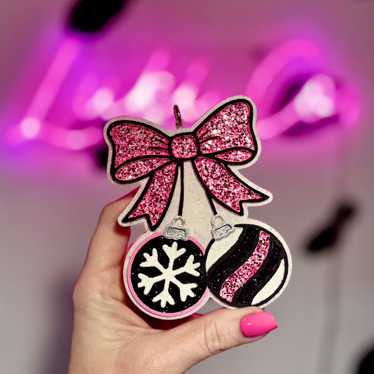 PINKMAS Ornament Pink/Black Car Freshie