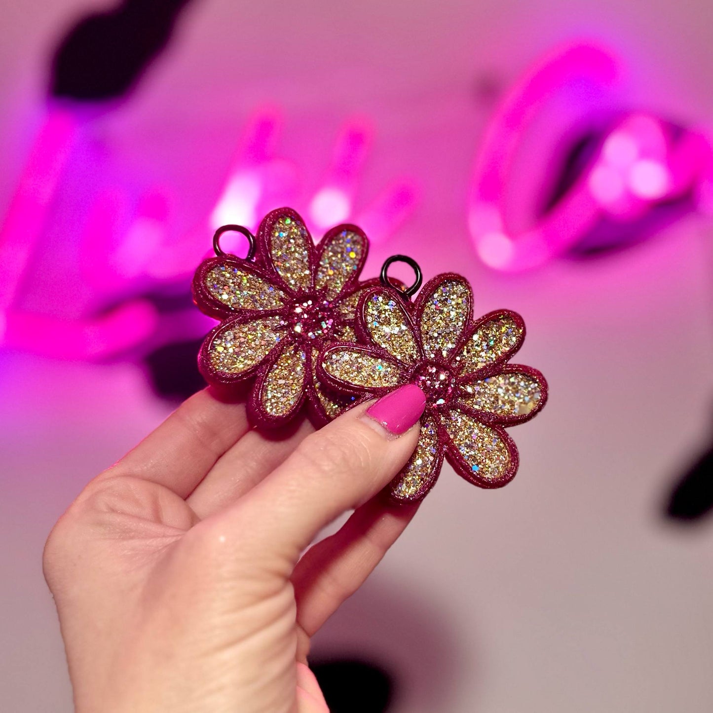 Red & Gold Daisy - Vent Clip Car Freshie