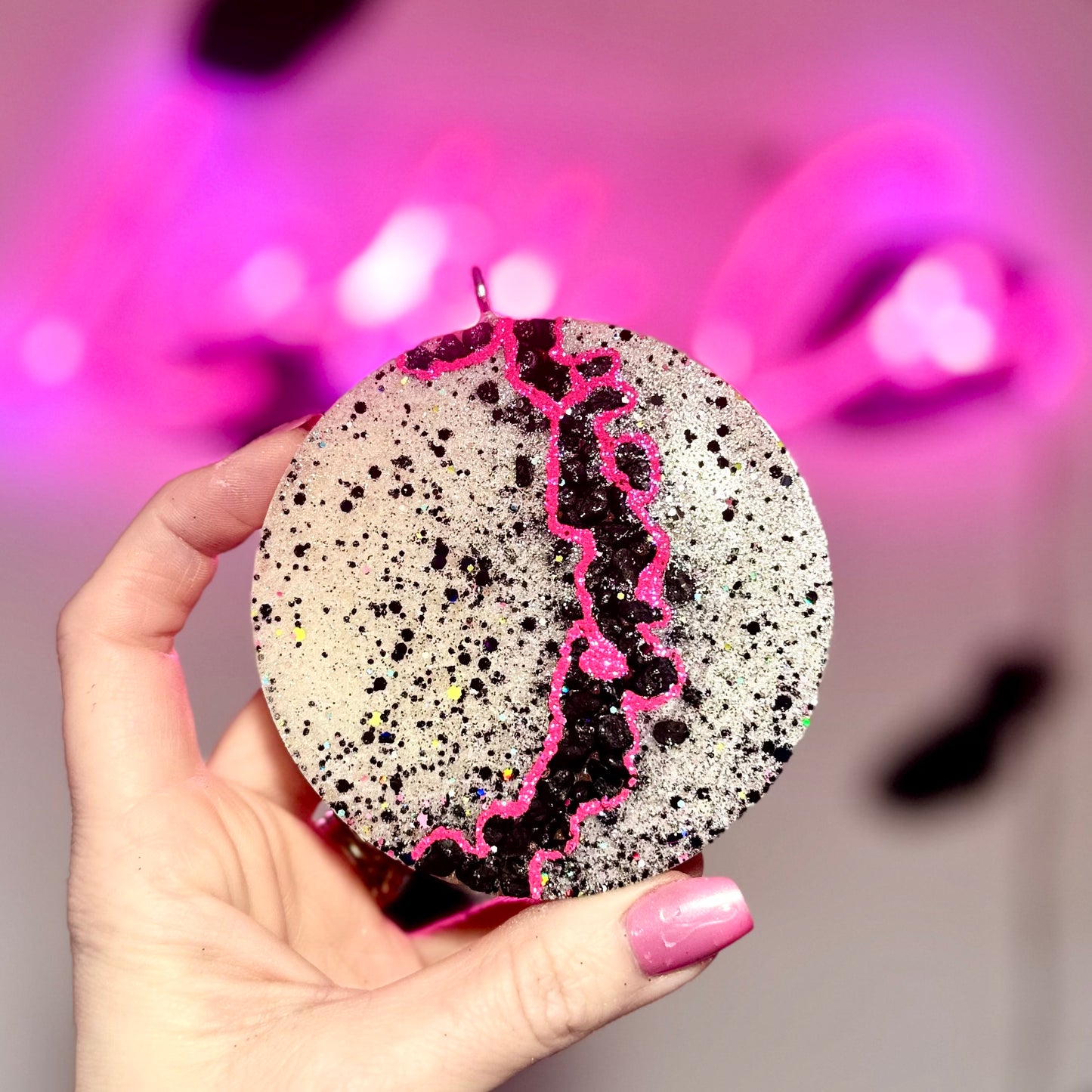Pink & Black Geode Car Freshie