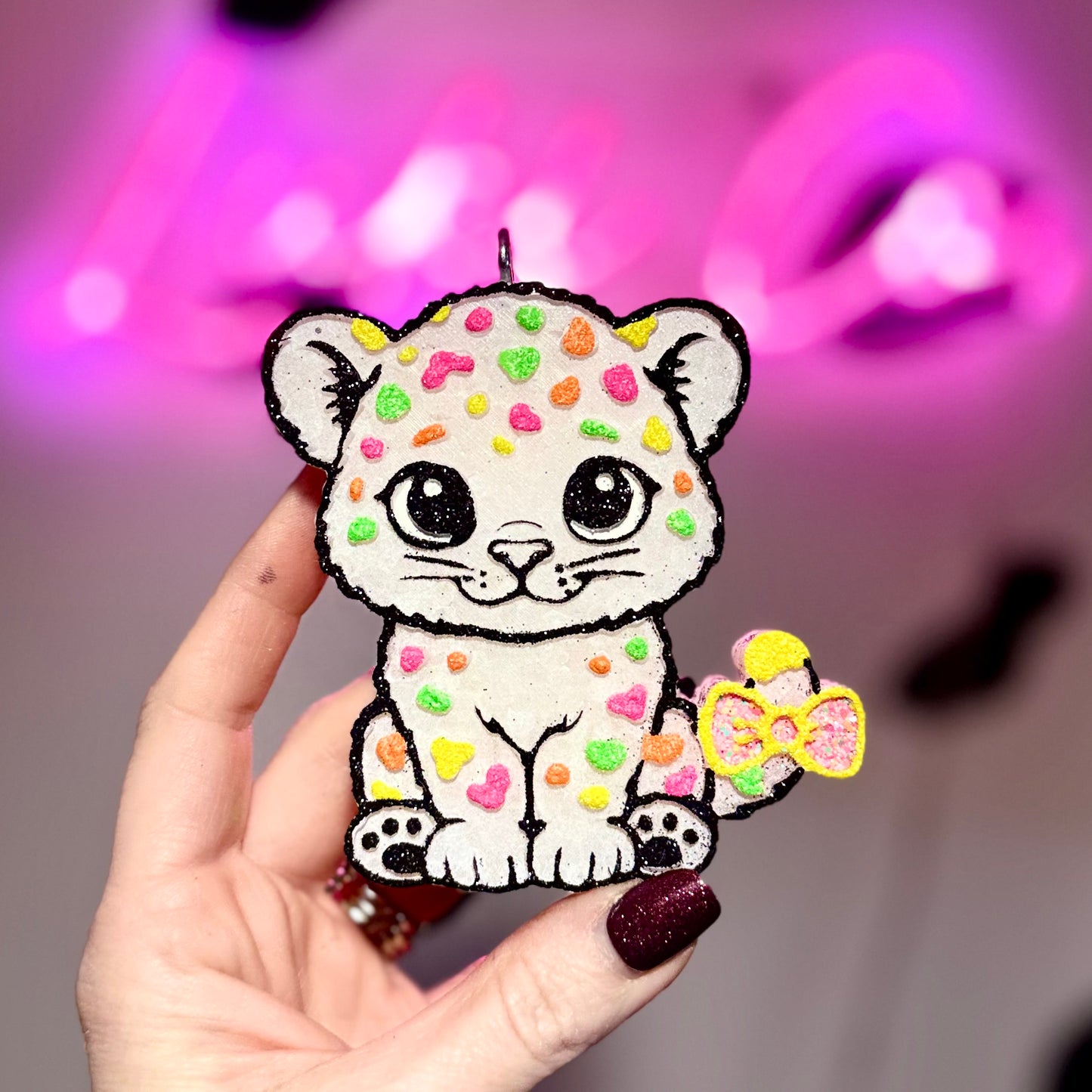 Neon Leopard Car Freshie