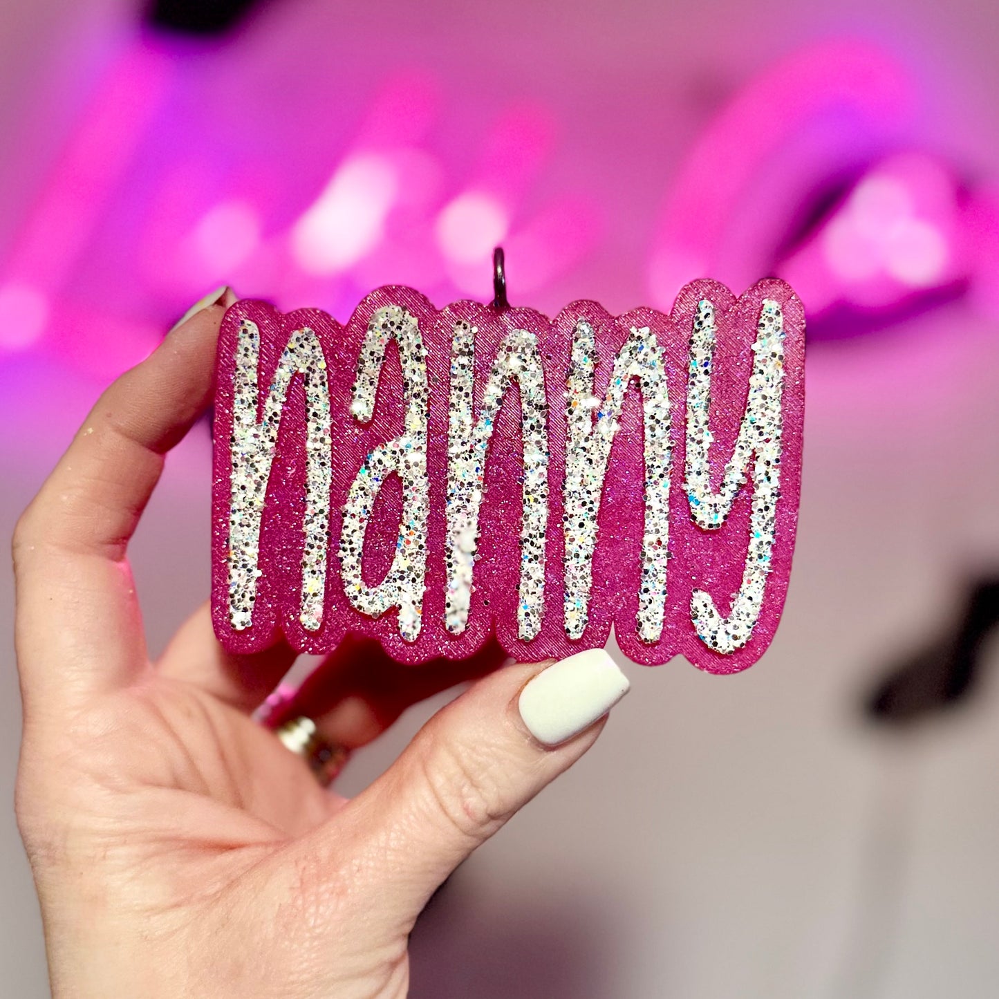 Nanny Pink & White Car Freshie