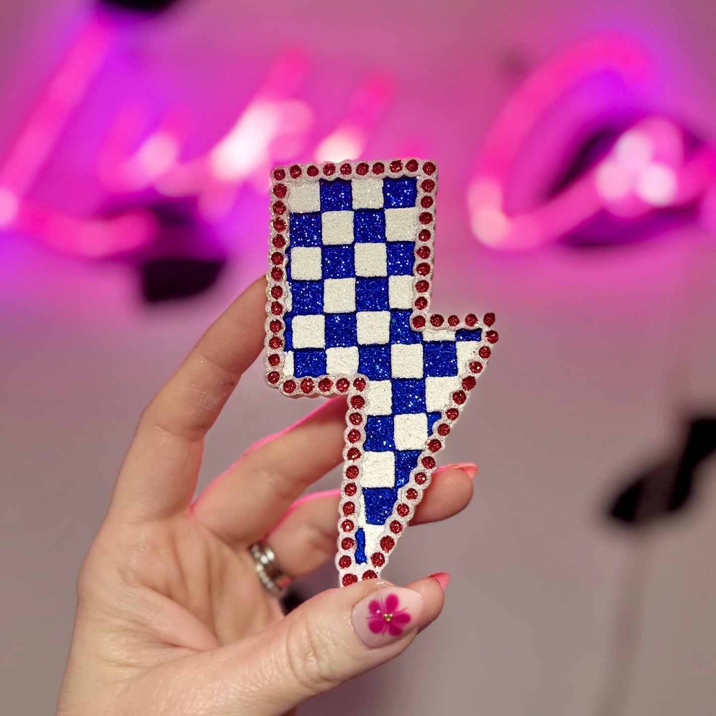 American Checkered Lightning Car Freshie