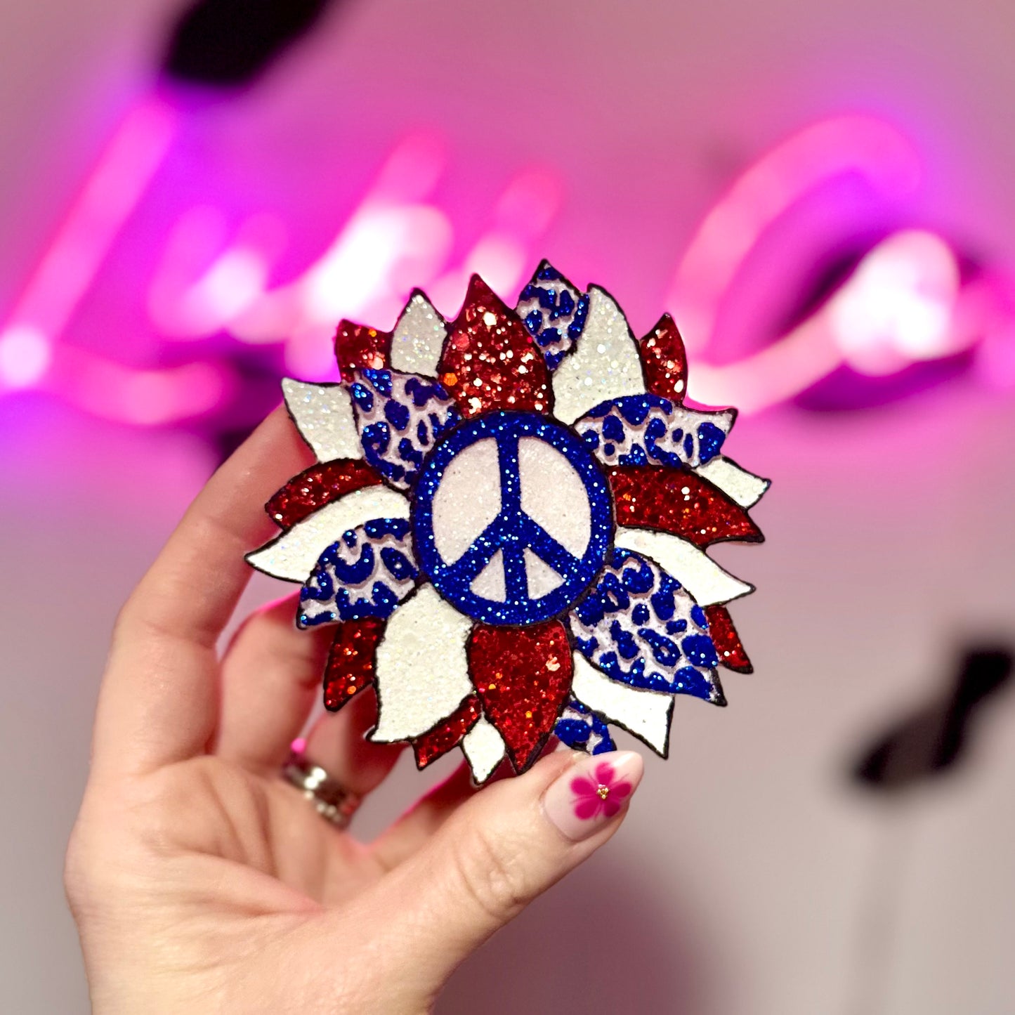 American Peace Sunflower Car Freshie