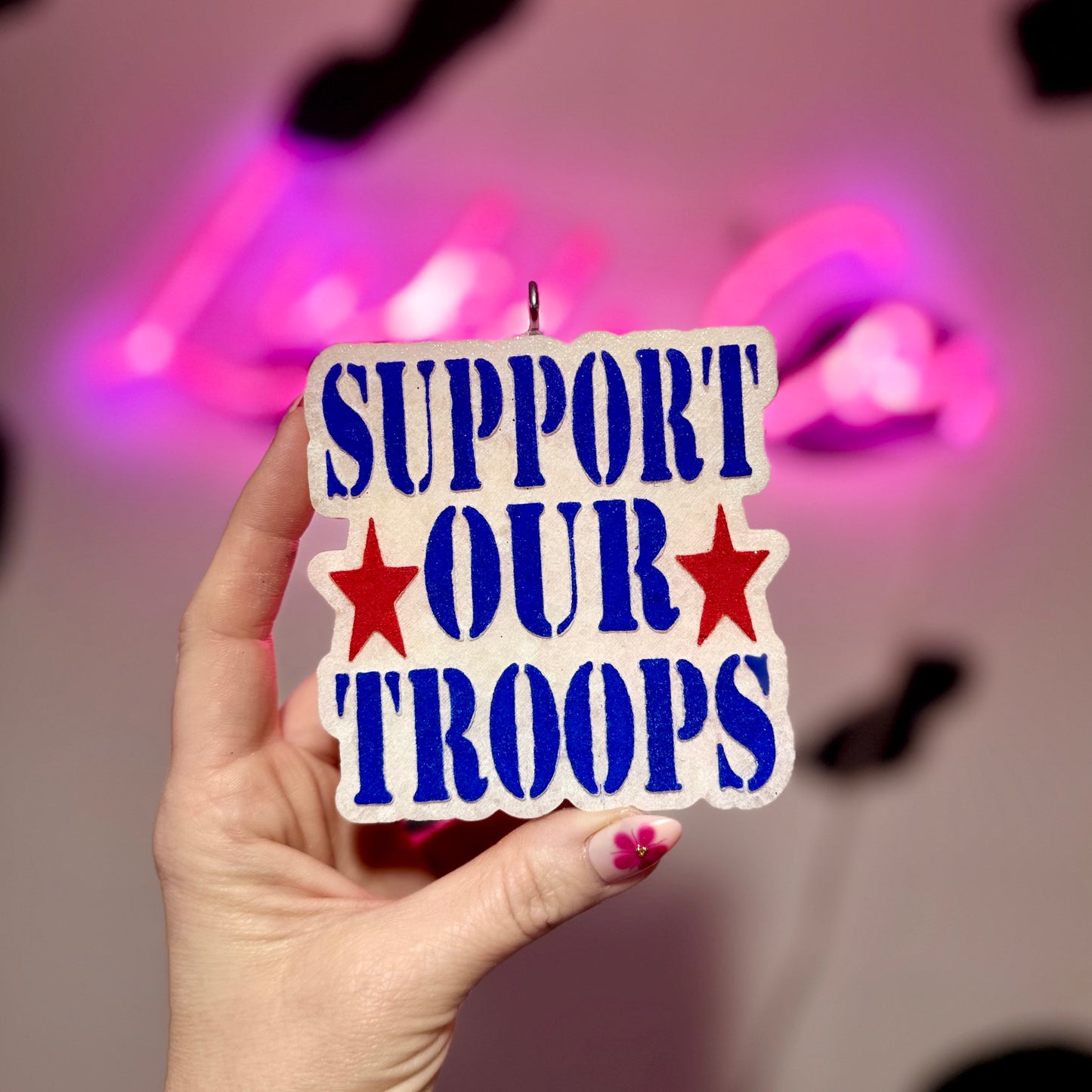 American Support Our Troops Car Freshie