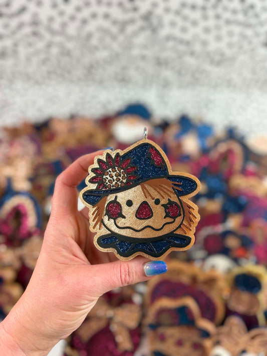 Fall Navy Scarecrow Car Freshie