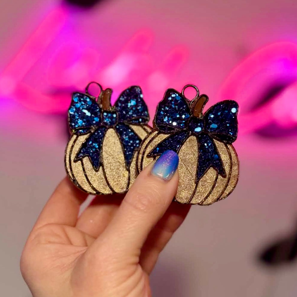 Vent Clips Gold & Navy Pumpkins Car Freshie