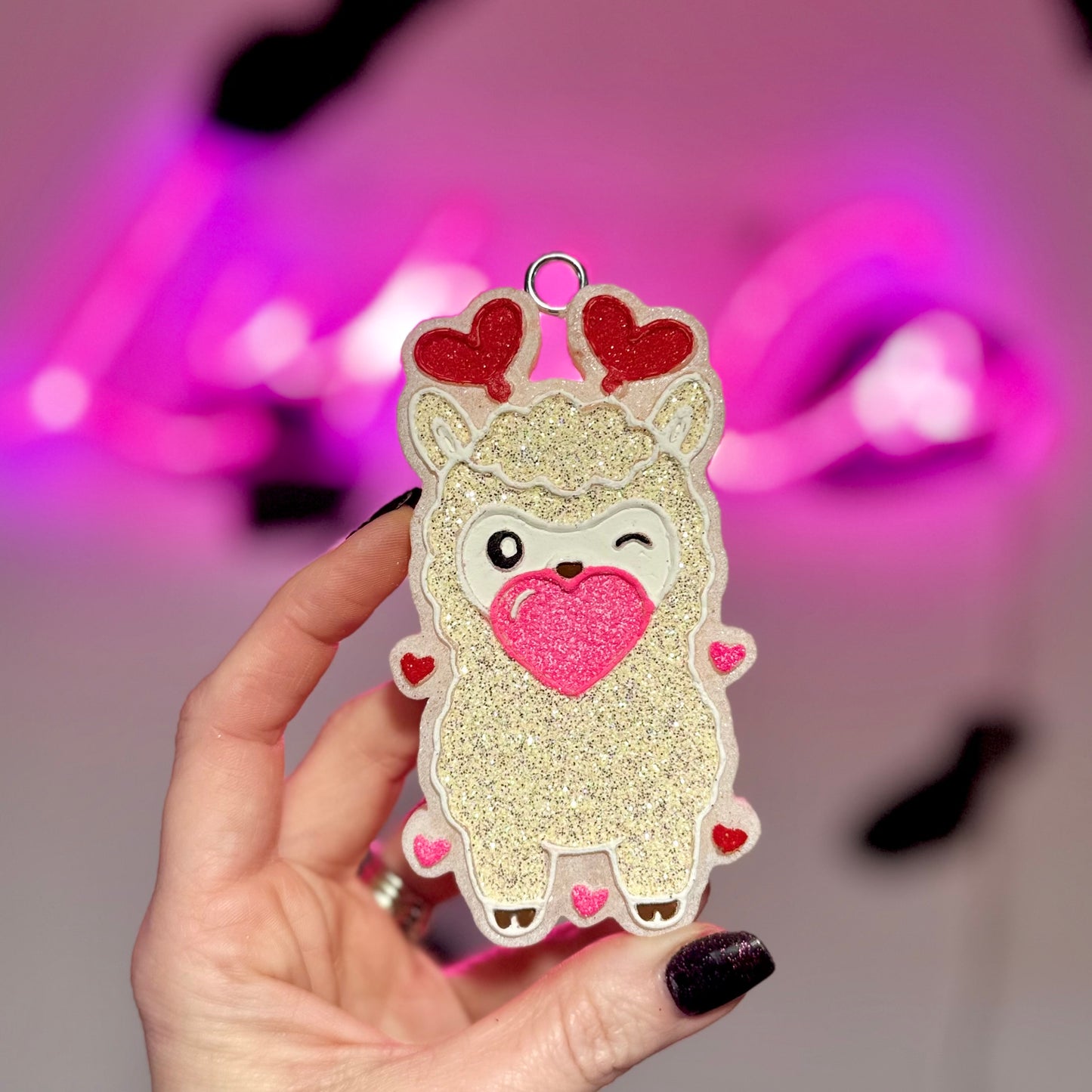 Valentine Llama Car Freshie