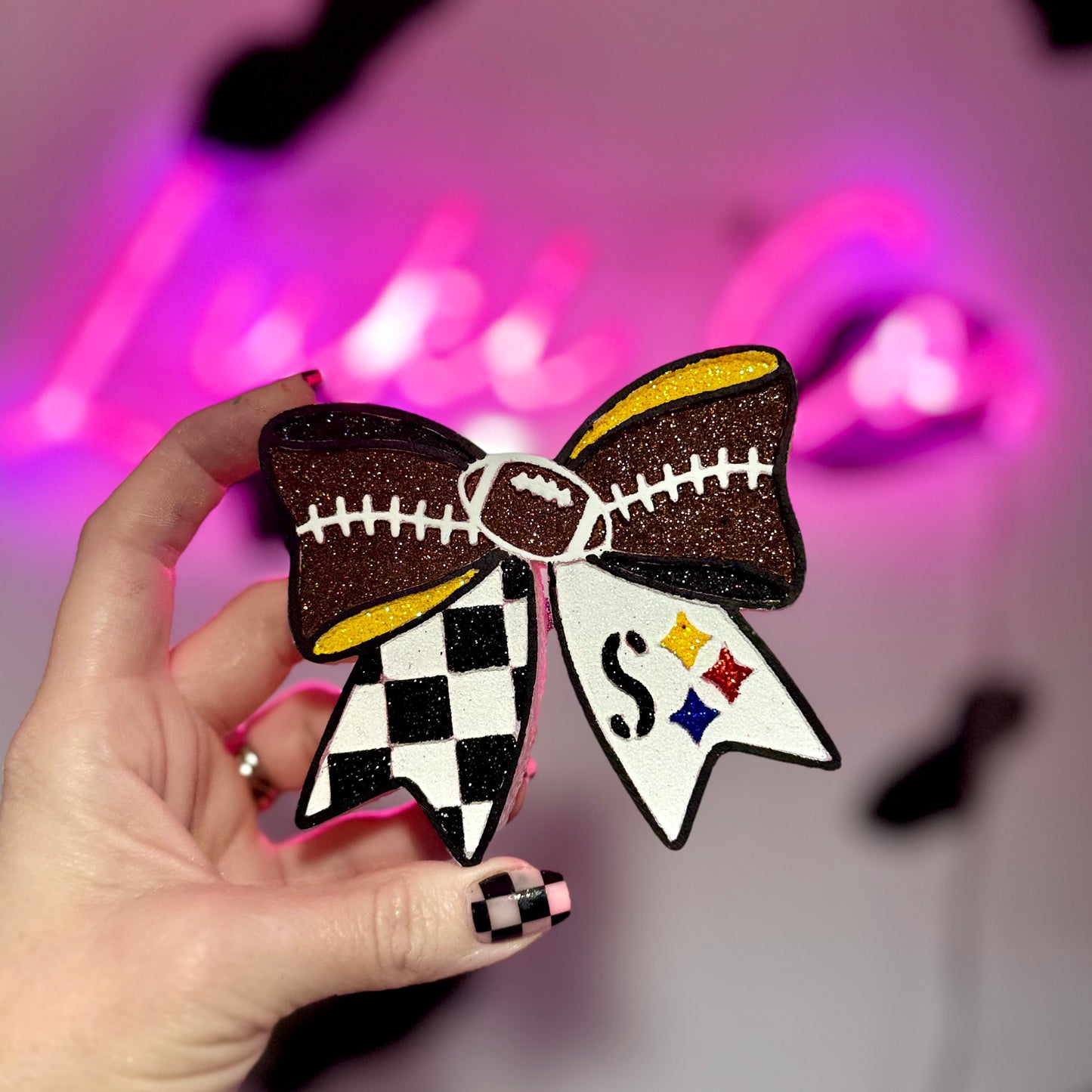 Football Bow - Steelers Car Freshie