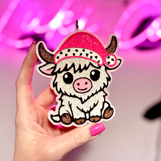 PINKMAS Christmas Daisy Highland  Freshie