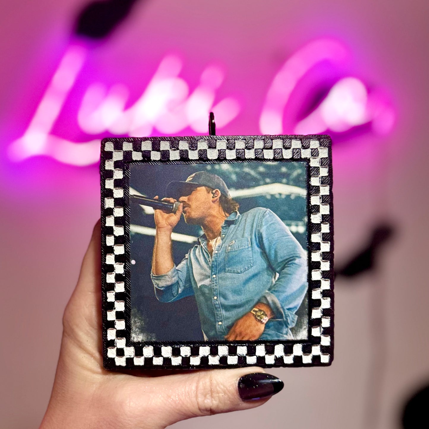 Morgan W Checkered Frame Car Freshies