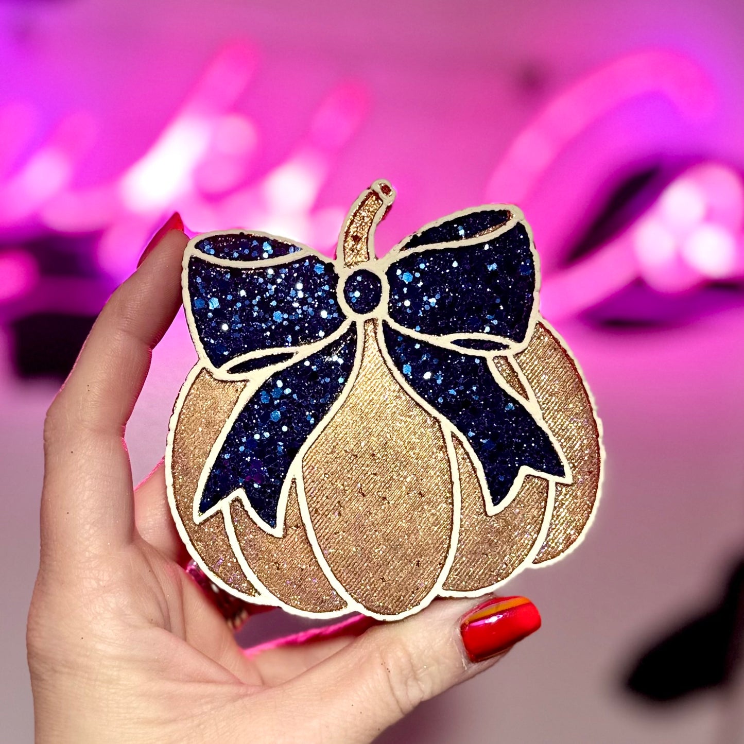 Midnight Mood Golden Pumpkin  - Mirror Car Freshie