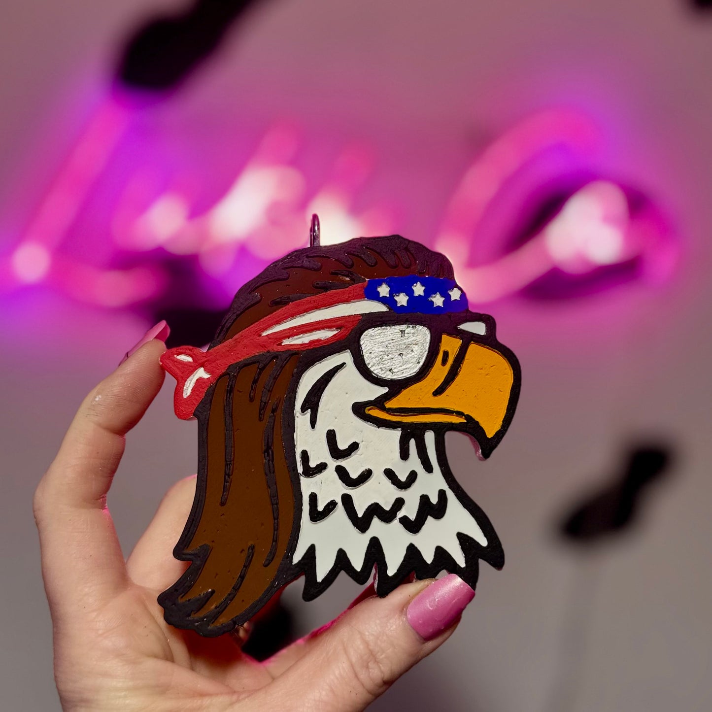 Bald Eagle with Bandana Car Freshie