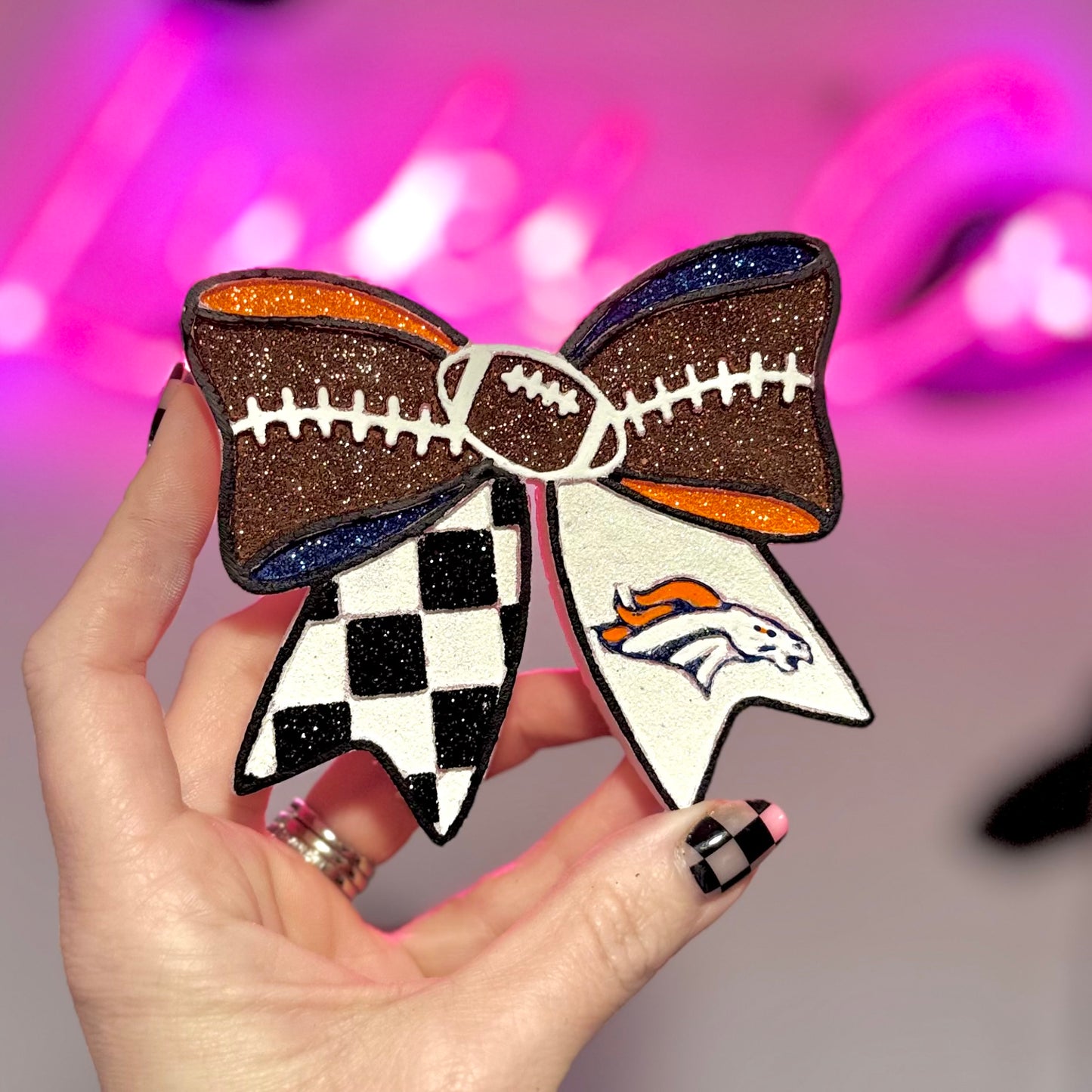 Football Bow Denver Broncos  -  Car Freshie
