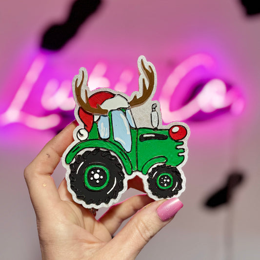 Christmas Tractor Car Freshie