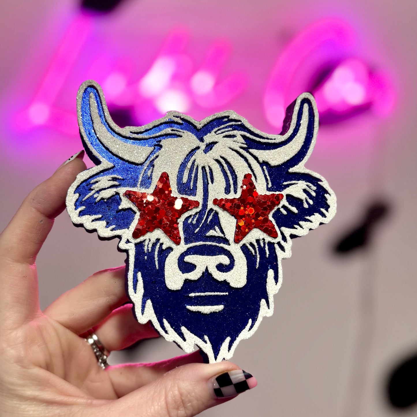 Patriotic 4th Highland Cow Car Freshie