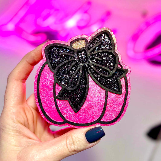 Pink Pumpkin With Bow Car Freshie