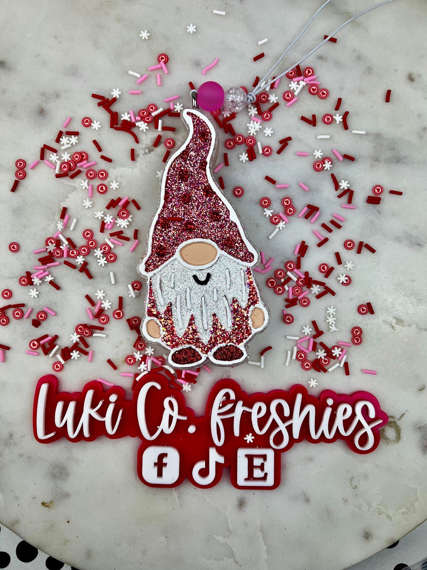 Valentine Gnome Car Freshie - Tall Hat