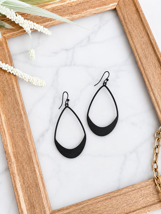 Black Metal Teardrop Earrings