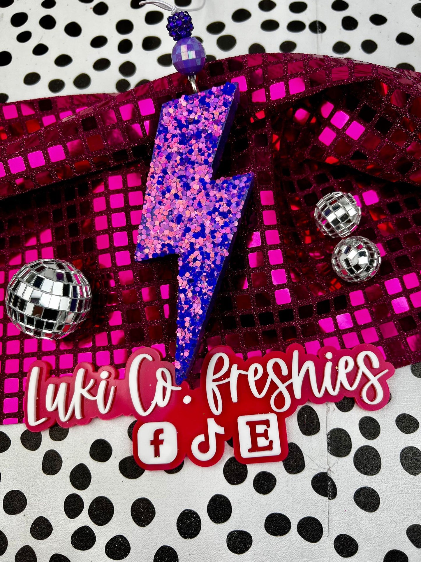 Purple Lightning Bolt Car Freshie