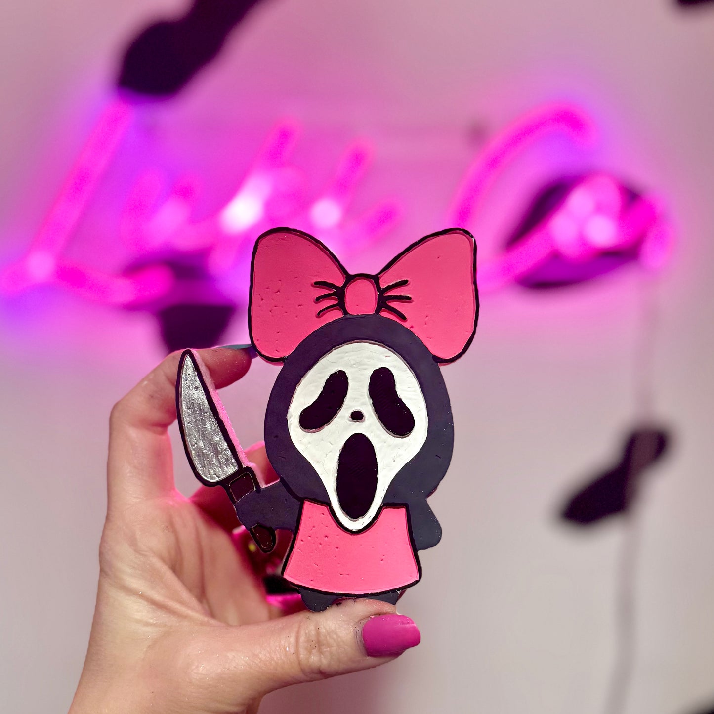 Baby Bow Ghostface Horror Character Car Freshie