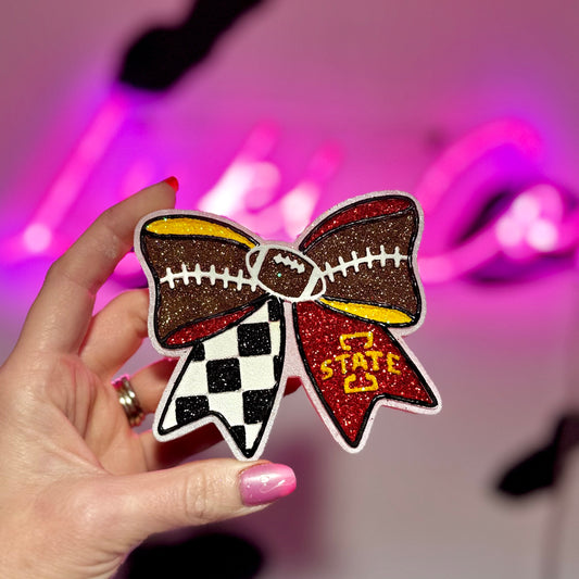 Football Bow - Iowa State Car Freshie