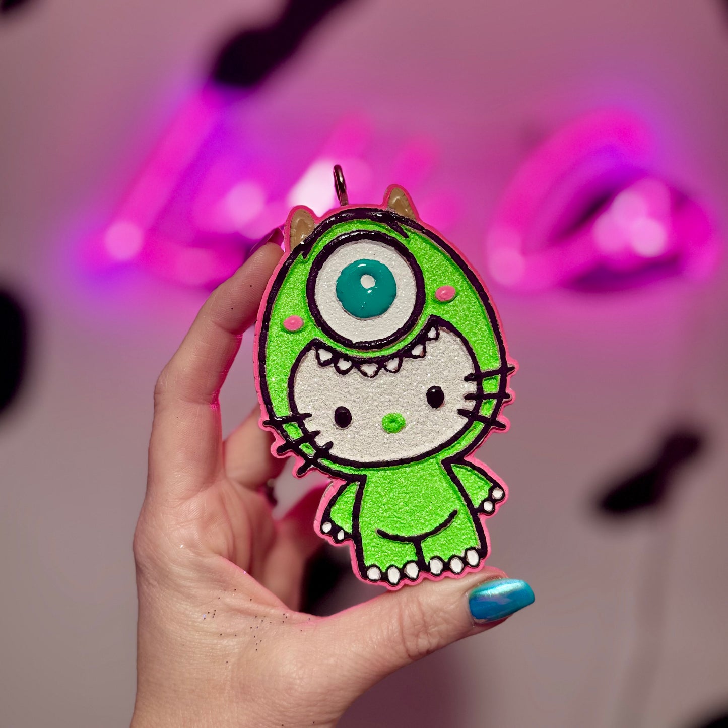 Kitty as Mike Wazowski Car Freshie