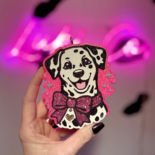 Dalmatian with Bow Car Freshie
