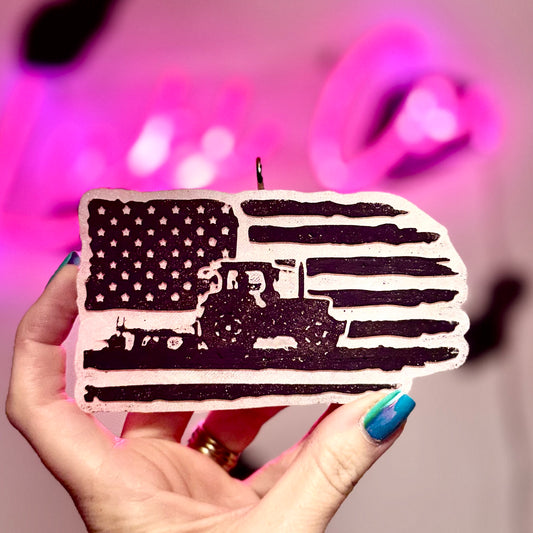 Farmer Flag Car Freshie