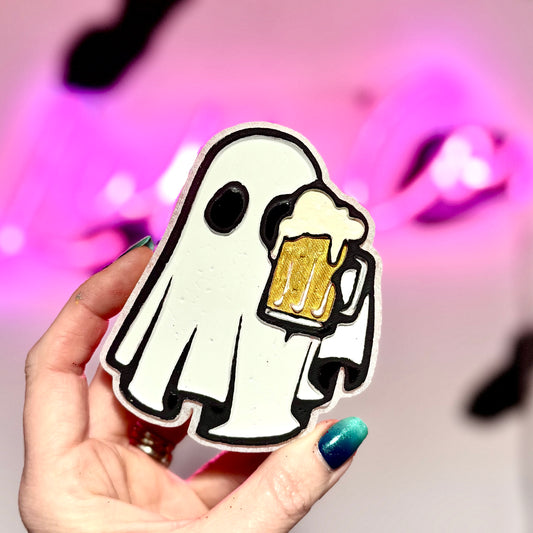 Ghost with Beer - Car Freshie